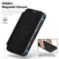 thumbnail image 4 of Wallet Case for iPhone 16, Magnetic Flip Kickstand Compatible with MagSafe, RFID Blocking Premium PU Leather Slim Shockproof Phone Case with Card Holder For iPhone 16,Black, 4 of 9