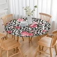 thumbnail image 3 of Pioneer Flower Floral Print Pattern Round Fitted Tablecloth with Elastic Edge,Dining Table Cover Waterproof,Outdoor Round Tablecloth for Camping,Dining,Indoor and Outdoor, 3 of 7