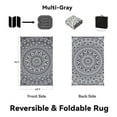 thumbnail image 2 of VUNATE Outdoor Rug 6x9 Patio Rug Clearance Plastic Waterproof Indoor Outdoor Mat for Picnic RV Porch Camping Reversible Lightweight Boho Outside Rug Gray Beige, 2 of 7
