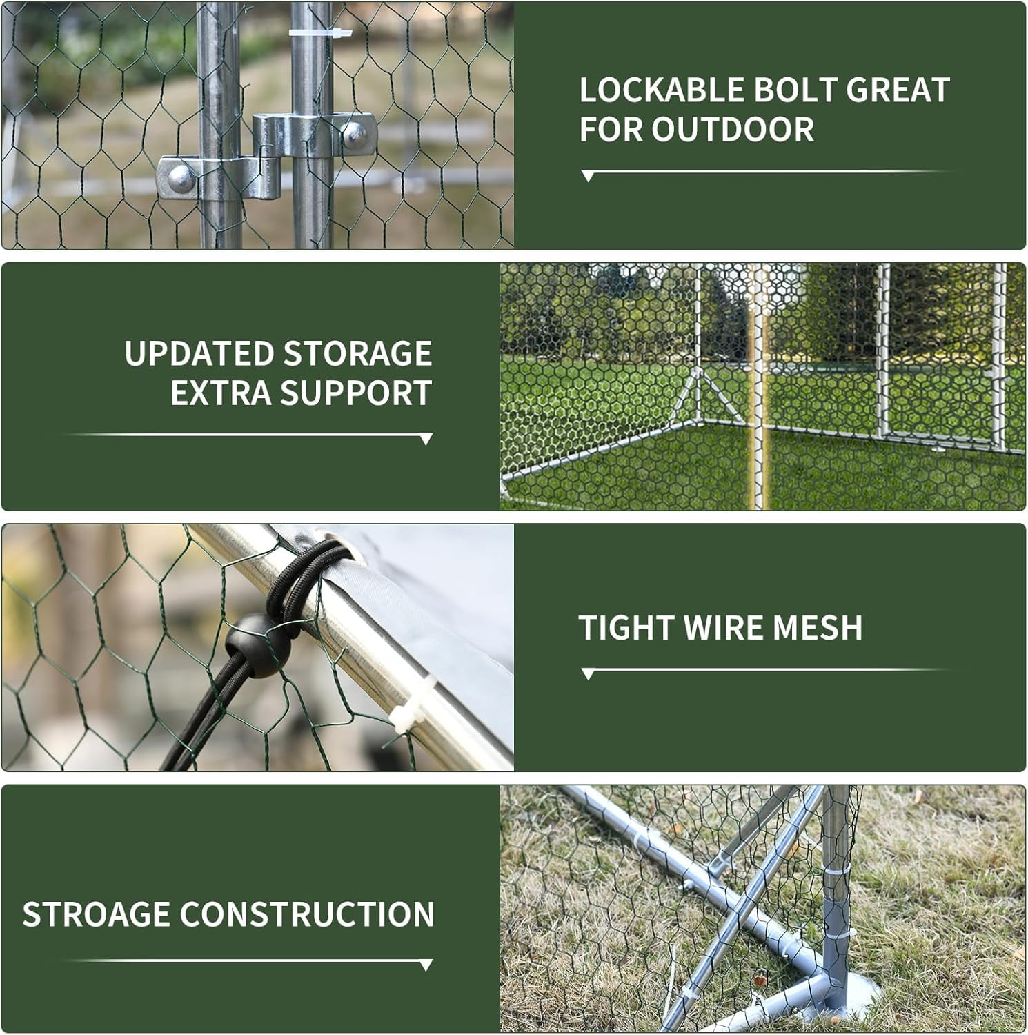 DreamCurship Large Metal Chicken Coop, Outdoor Walking Poultry Cage, Chicken Runs Hen House Rabbits Habitat Cage with Waterproof and Anti-UV Cover for Yard Outdoor Farm
