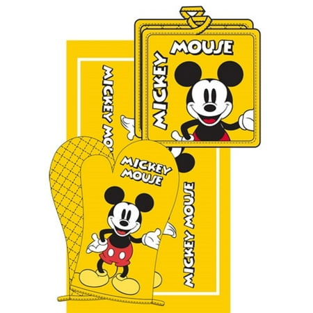Disney 3pc Kitchen  Towel Set  Mickey  Mouse  Yellow Walmart  com