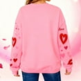thumbnail image 7 of Womens Mens Valentines Day Sweatshirts Couple Bow Shirts Pullover Valentine Boyfriend Girlfriend Matching Tops, 2XL Pink, 7 of 7