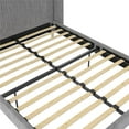 thumbnail image 2 of Novogratz Holly Upholstered Wingback Bed, Queen, Light Gray Velvet, 2 of 9