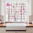 thumbnail image 2 of Ambesonne ABC Kitchen Curtains, Alphabet Letters with Ornaments, 55"x24", Pink Pastel Green Khaki, 2 of 3