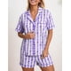 thumbnail image 4 of Conjunto de pijama estilo preppy for mujer, ideal for el verano. Incluye shorts de algodón, estampado oceánico y shorts a juego., 4 of 7