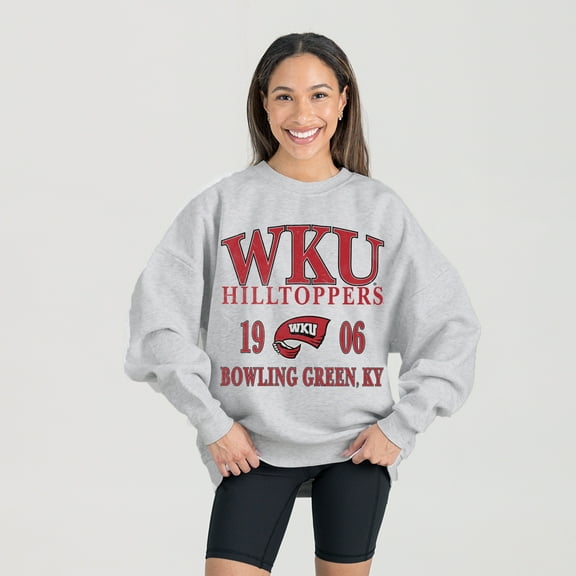 Women's Gameday Couture Ash Western Kentucky Hilltoppers Premium Fleece Pullover Sweatshirt