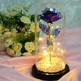 thumbnail image 1 of Kit de rosa y luz LED en cúpula de cristal para decoración del hogar, cumpleaños, boda, día de San Valentín, color morado, 1 of 6