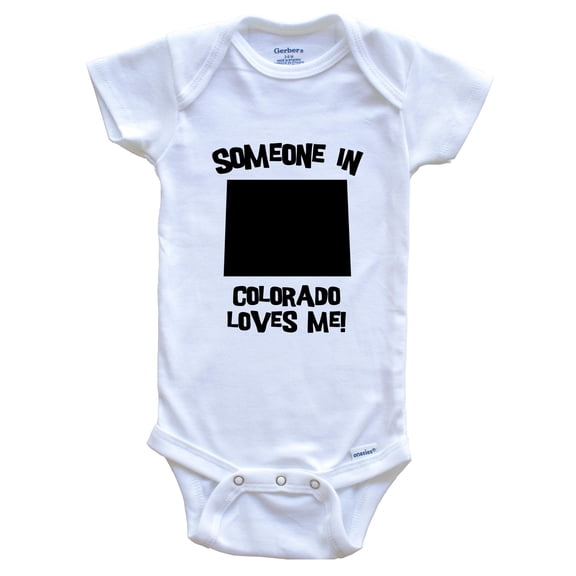 Someone In Colorado Loves Me State Silhouette Cute Baby Bodysuit - One Piece Baby Bodysuit, 0-3 Months White