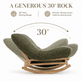 thumbnail image 4 of LEGAHOME Oversized Rocking Accent Chair Indoor, 41.3in Papasan Rocking Lounge Chair for Adults with Corduroy Cushion, Plush Reading Nook Chair for Living Room, Solid Wood Base, Antique Green, 4 of 8