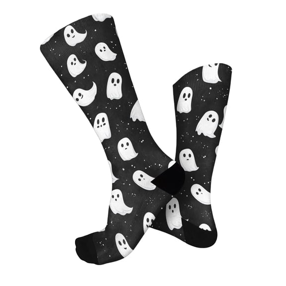 Men Women Halloween Printed Mid-Calf Socks Soft Breathable Stretch Comfort Fit Socks
