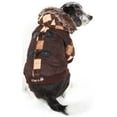 thumbnail image 3 of Pet Life ® 'Aygyle Style' 3M Insulated Designer Patterned Suede Dog Coat w/ Removable Hood, 3 of 10