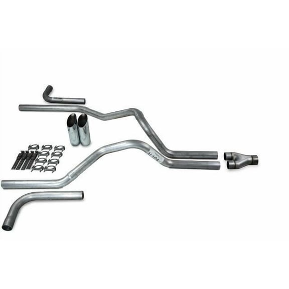 19-25 Chevy GMC Silverado Sierra 2.5" Dual Exhaust Y Pipe Side Exit Slash Tips
