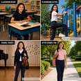 thumbnail image 3 of Beverly Hills Polo Club Girls School Uniform Pants Stretch Skinny Fit Pants 2 Pack, 3 of 7
