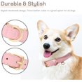 thumbnail image 3 of Jinsinto Collier pour Chien, Cuir, Collier pour Chien Réglable Coussin Doux en Cuir pour Petit, Rose, S, 3 of 5