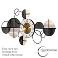 thumbnail image 3 of Big half-moon Wall Clock, Decorative Unique Metal 32.75” Oversize Timepiece – Mounted vertical or horizontal–for Traditional, Minimalist, and Modern Use – Hanging Supplies Included, Unique Home Decor, 3 of 5