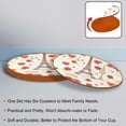 thumbnail image 4 of Valentine's Day 6PCS Round Microfiber Leather Coasters Set - 11x11 cm/4.3x4.3 in - Stylish Drink Mats for Home and Office - Your Table with High-Quality Beverage Coasters, 4 of 6