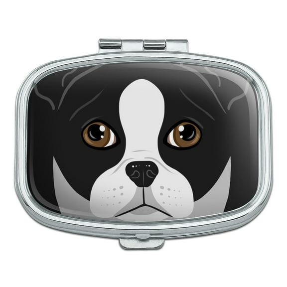 Boston Terrier Look Into My Eyes Face Pet Dog Rectangle Pill Case Trinket Gift Box