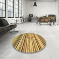 thumbnail image 4 of Ahgly Company Machine Washable Indoor Rectangle Abstract Gen Brown Yellow Area Rugs, 3' x 5', 4 of 7