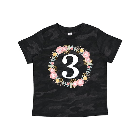 Inktastic 3rd Birthday Rose Wreath Girls Girls Toddler T-Shirt
