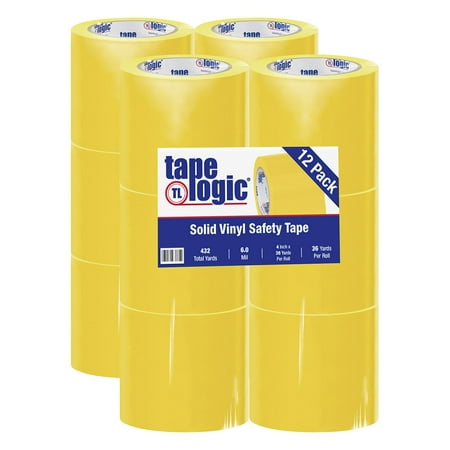 UPC: 0848109021904 | Tape Logic T9436Y 4 in. x 36 yards Yellow Solid Vinyl Safety Tape – Case of 12