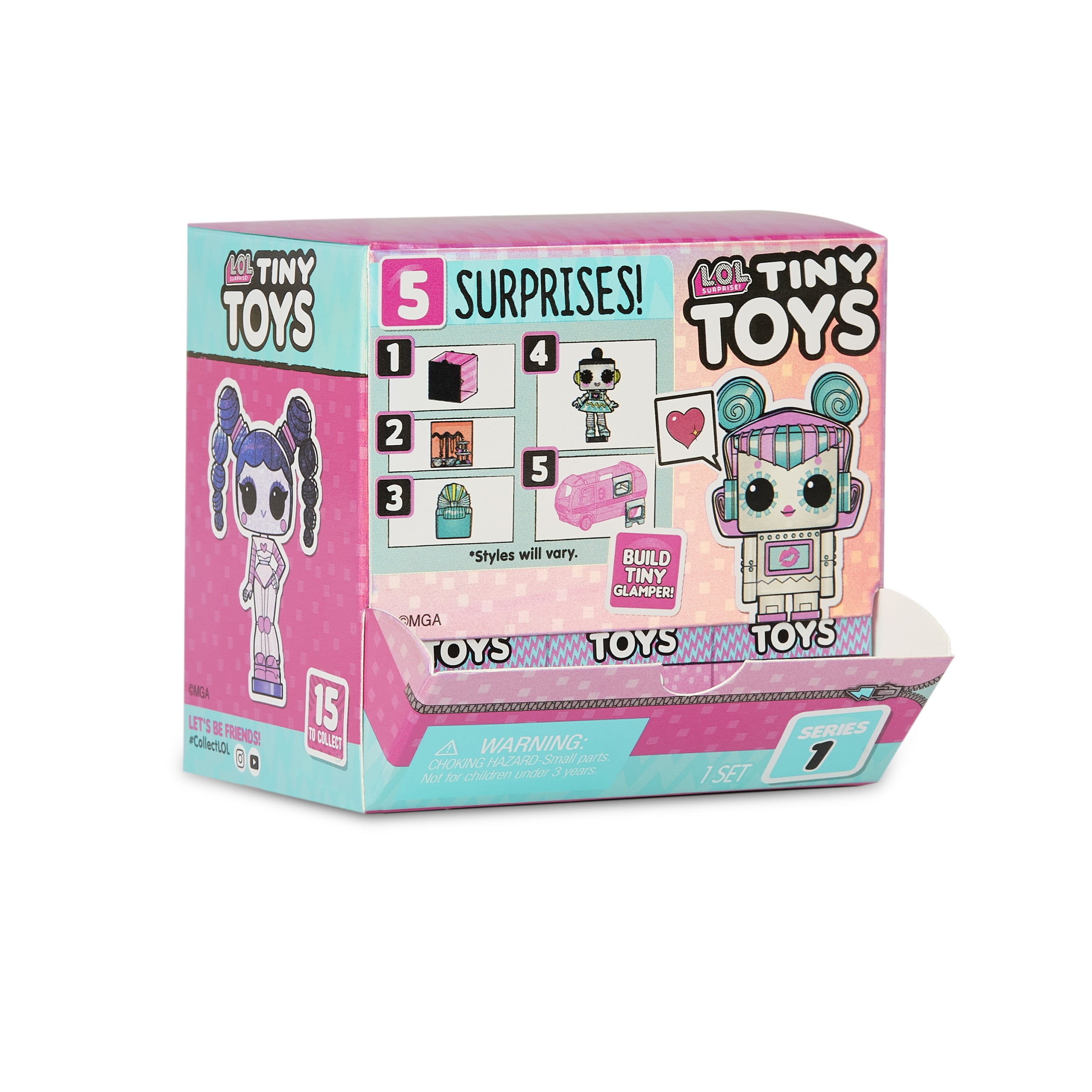 LOL Surprise TINY TOYS  Blind Box 5 Surprises Mini Robot Doll Glamper SERIES 1 