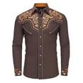 thumbnail image 2 of Baby Tees Boys Western Graphic Long Sleeve Button Down Shirt Girls Tops Brown 4-5 Years, 2 of 4