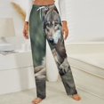 thumbnail image 3 of Wolf Resting On Rock Winter Female Pants Flannel High Waist Women Pants Lady Warm Straight Leg Plush Trousers, 3 of 7