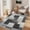 Gray, variant on Aonewoe 3'x5' Area Rugs Washable Modern Entryway Rug Non Skid Throw Rugs for Kitchen Low Pile Hallway Runner Rug Checkered Rug for Bedroom