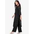 thumbnail image 3 of Roaman's Women's Plus Size 3-Piece Allover Lace Duster Pant Set – Formal Wear, 3 of 6
