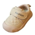 thumbnail image 4 of Dakaela Toddler Shoes Boys Girls Slip on Sneakers Baby Soft Sole Walking Crib Shoes Little Kid Indoor Outdoor with Hook and Loop Khaki Size 5.5, 4 of 5