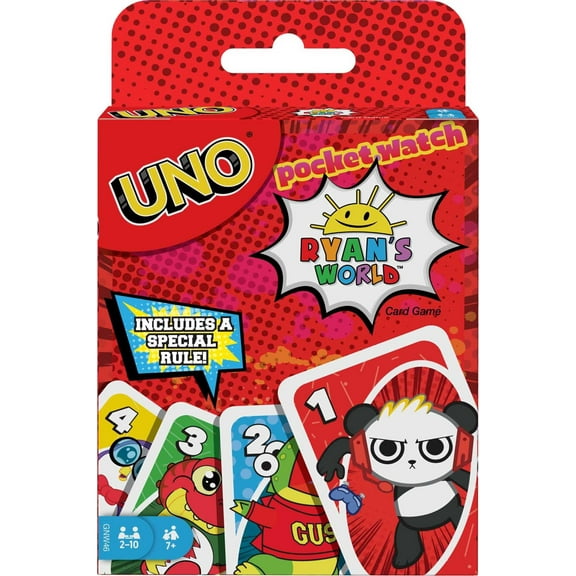 UNO Ryan's World Card Game for Kids with Colorful Images from Ryan's Mystery Playdate