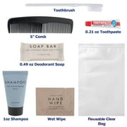 100 pack Trail maker 7 Piece Travel Size Homeless Care Hygiene Toiletry Kits Containing Shampoo, Bar Soap & More
