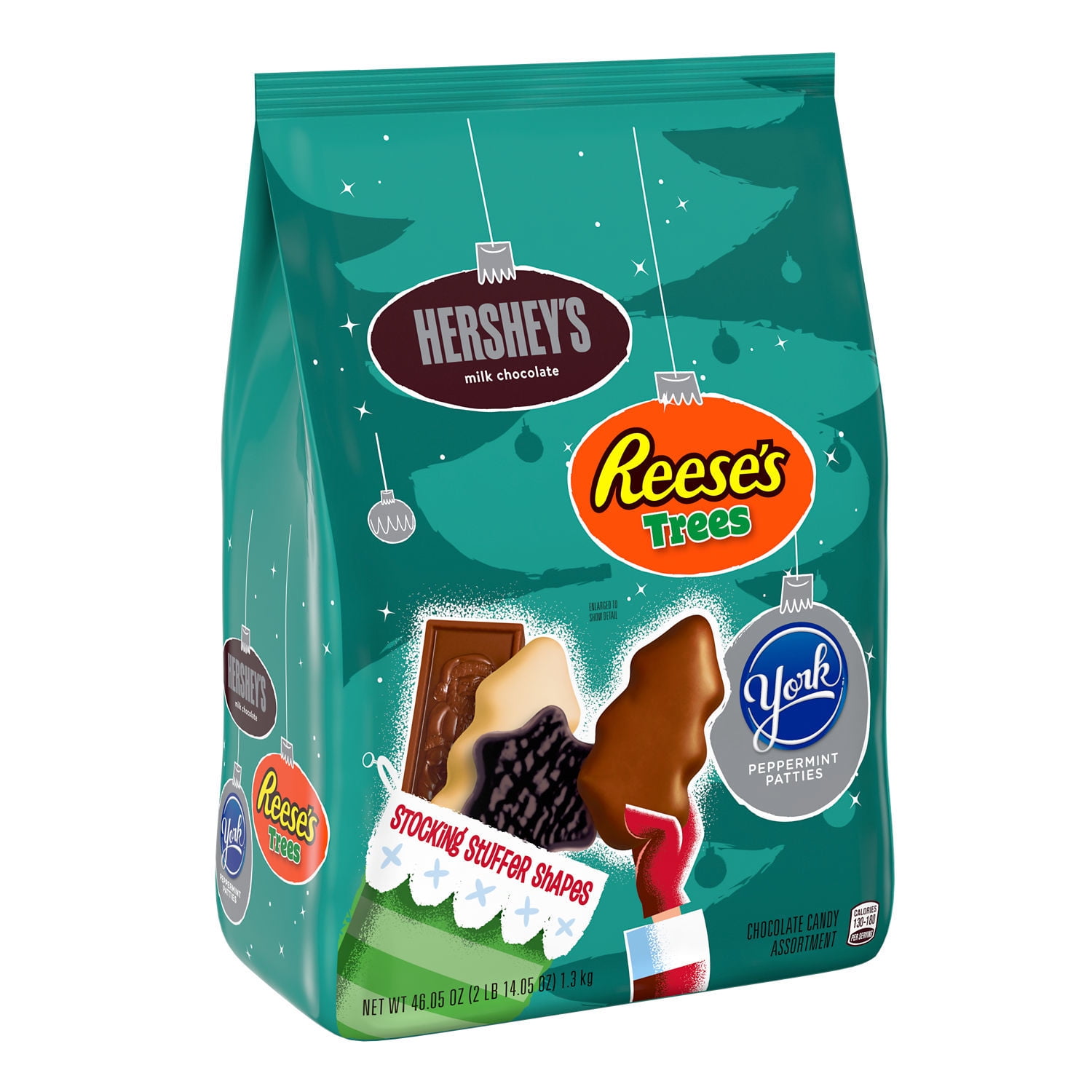 HERSHEY'S, REESE'S and YORK, Assorted Christmas Candy, 46.05 oz, Bag