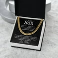 thumbnail image 3 of To My Son Chain Necklace, Gift For Son From Mom, Dad To Son, Son Graduation, Son Birthday, Keepsake Gift For Son, Cuban Link Chain, Stainless Steel or Yellow Gold, Message Card & Gift Box, 3 of 5
