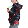 thumbnail image 2 of Lsque Cosmic Red Sparkle Dice Pattern Casual Women's Hoodie,Hooded Sweatshirt with Kangaroo Pocket,Pullover Hoodie with Eye-catching Drawstrings-XX-Large, 2 of 7