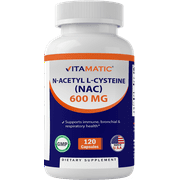 Vitamatic NAC N Acetyl L-Cysteine 600 mg 120 Veg Capsules