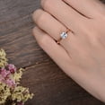 thumbnail image 4 of Vintage Cushion Cut Natural Aquamarine Bridal Wedding Ring Gold Plated Sterling Silver Astrological Ring For Women, 4 of 5