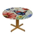thumbnail image 3 of SHERONV Flowers Butterflies Round Tablecloth Stain-Resistant Washable 46"-50, 3 of 8