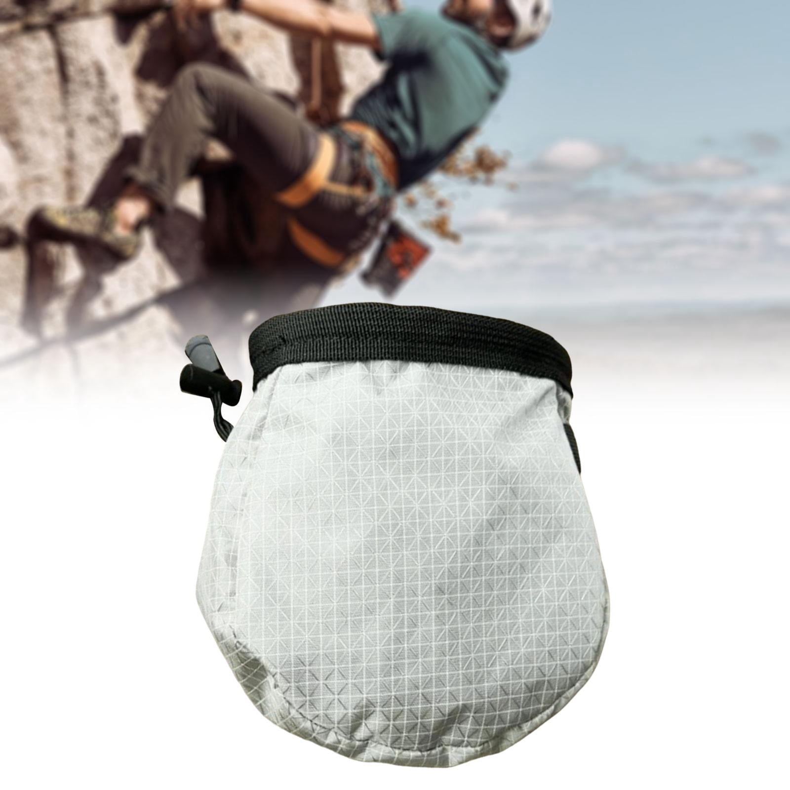QccHieUs Chalk Bag for Climbing Chalk Carrier Bag for Men Women Adjustable Waist Belt for Silver