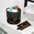 thumbnail image 6 of PhooArto Large Barrel Drawstring Makeup Bag, Peacock Feather Golden Pattern Travel Cosmetic Bag Portable Make Up Organizer Bag, 6 of 6