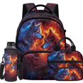 thumbnail image 2 of Bulopur Galaxy Wolf Kids Backpack Set 4 Pcs Wolf Lightweight Kids School Bag with Lunch Bag, Pencil Case and Water Bottle Cover for Wolf Fans, 2 of 8