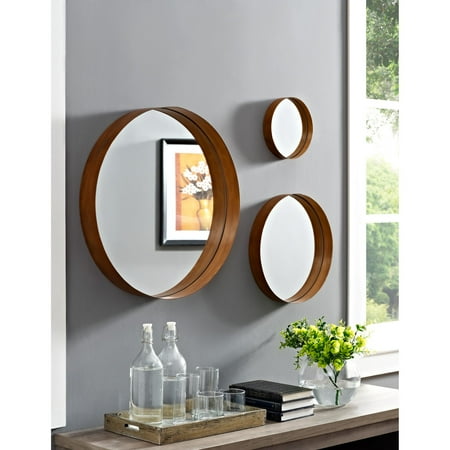 Walker Edison Banded Round Copper Wall Mirrors Set Of 3 Walker Edison Banded Round Copper Wall Mirrors Set Of 3