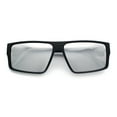 thumbnail image 2 of Locs Mens Color Mirror Flat Top Gangster Plastic Rectangle Sunglasses Silver Mirror, 2 of 8
