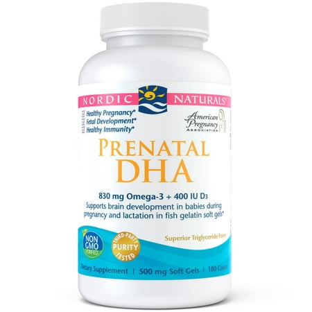 Nordic Naturals Prenatal DHA + D3 Softgels, 500 Mg, 180