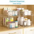 thumbnail image 4 of Sindcom 3 Pack Bathroom Plastic Storage Organizer, 2 Tier Clear Under Sink Organizers Vanity Countertop Storage Container, 4 of 7
