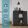 Giantex Bathroom Floor Wooden with 1 Door & 4 Drawer, Free