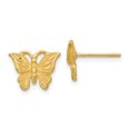 thumbnail image 1 of 14k Yellow Gold Butterfly Stud Earrings Ball Button Animal, 1 of 7