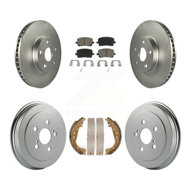 Transit Auto Front Rear Coated Disc Brake Rotors Ceramic Pads and Drum Kit for Car Toyota Corolla KGC-101990