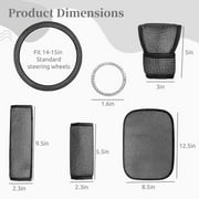 Bling Crystal Diamond Steering Wheel Cover, 9Pcs Shiny Rhinestone Sparkling Car Interior Decorations, Car Accessories for Women Girls, Universal Fit 14-15inch