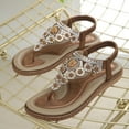 thumbnail image 6 of Wedge Sandals Women Clip Toe Sandals Jelly Beach Flip Flops Female Students Korean Fashion Wear Summer Flat Sandals Brown 39, 6 of 8